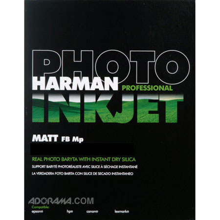 Harman Hi-Matte Fiber Base MP Professional Fine Art Inkjet Paper, 12 mil, 8.5" x 11", 50 Sheets image