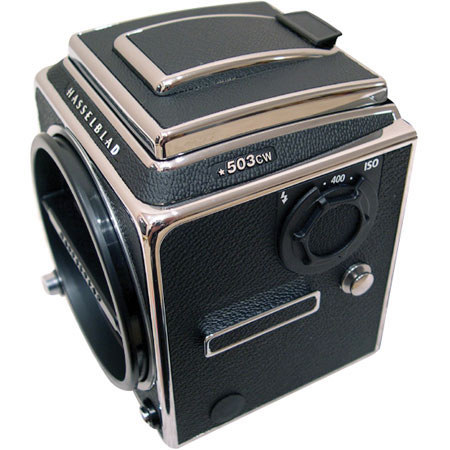 Hasselblad 503CW Medium Format Manual Focus SLR Camera Body (Chrome) with Split Image Accute Matte Focusing Screen &amp; Waist Level Finder image