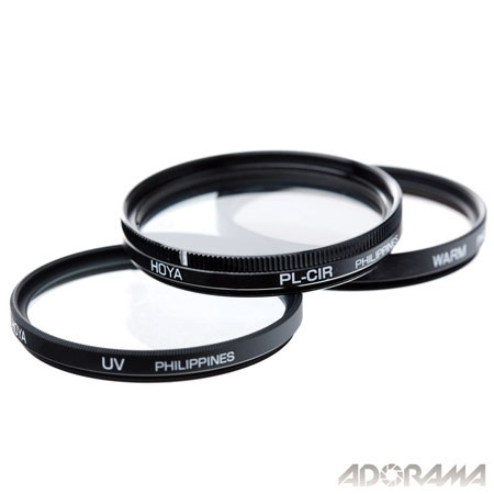 Hoya 77mm Introductory Filter Kit, UV, Circular Polarizer, 81A and Filter Wallet image