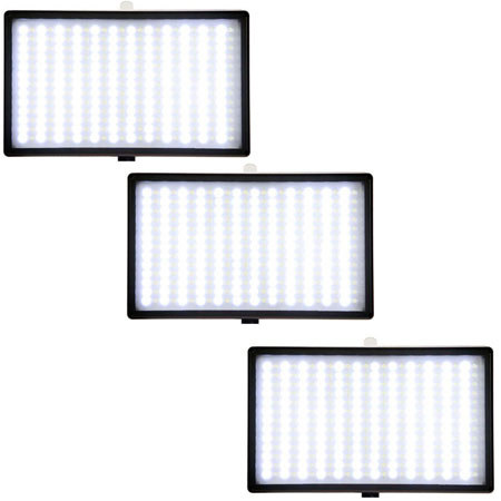 ikan Iled 312 Three Point Light Kit, with 3 iLED 312 LED Lights, Stands, Diffusers, A/C Power Adapters, 6 Sony L Series Style DV Batteries, 3 Dual Battery Charg