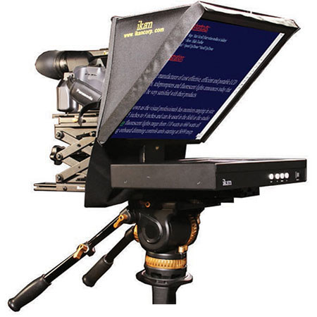Ikan PT3100 15 inch LCD, VGA AC Powered Monitor Studio Teleprompter Kit with Camera Riser Plate, Quick Release Mount image