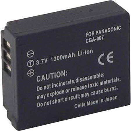 Adorama Replacement Lithium Ion Battery for the Panasonic CGA-S007A Digital Camera Battery, 3.7v, 1300mAH image
