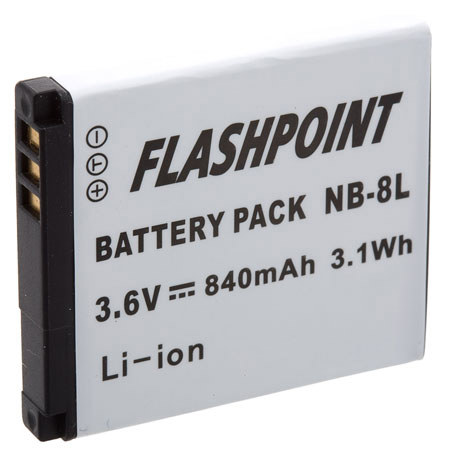 Flashpoint Replacement Battery NB-8L for Powershot Canon A3000 and A3100 Cameras, image