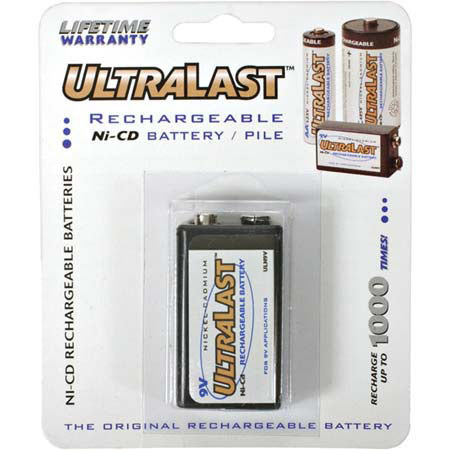 UltraLast 9 Volt NiCad (Nickel-Cadmium) 120 mAh Battery image