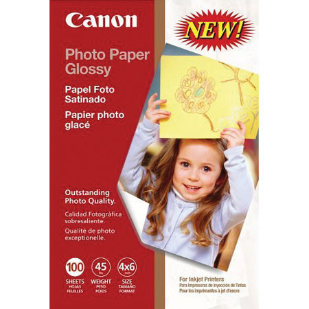 Canon Glossy Photo Inkjet Paper, 4" x 6", 100 Sheets image