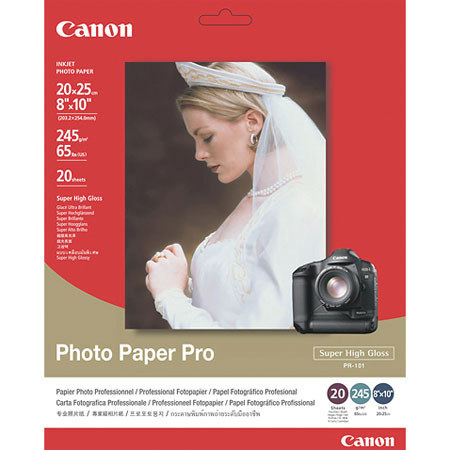 Canon High Gloss Pro Photo Borderless Inkjet Paper, 8" x 10", 20 Sheets image