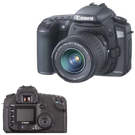 Canon EOS-20D Digital SLR Camera Body Kit with 18-55mm f/3.5-5.6 Lens - Refurbished By Canon U.S.A. image