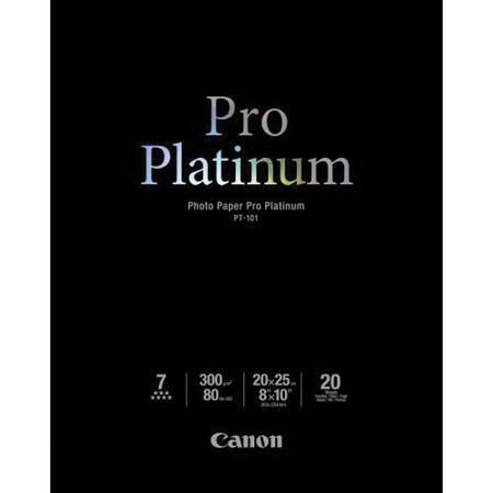 Canon Pro Platinum, Super High Gloss Photo Inkjet Paper, 10.2 mil, 8" x 10", 20 Sheets. image