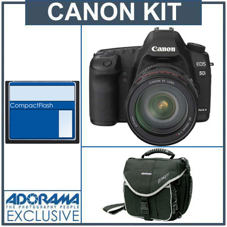 Canon EOS-5D Mark II Digital SLR Camera / Lens Kit with Canon EF 24-105L IS Lens, - Sandisk 16GB Extreme Pro CF Memory Card - Slinger Camera Bag