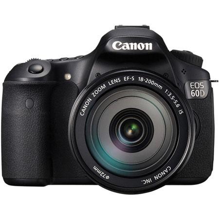 Canon EOS 60D Digital SLR Camera Body Kit, 18 Megapixel, Black with EF-S 18-200mm f/3.5-5.6 IS Lens - U.S.A. Warranty