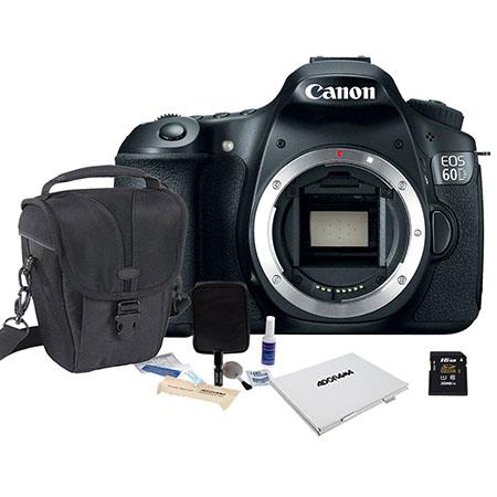 Canon EOS 60D Digital SLR Camera Body, 18 Megapixel,- Bundle With Sandisk 16GB Ultra SDHC Card, Lowepro TLZ-20 Holster Case, Pro Cleaning Kit, Card Case
