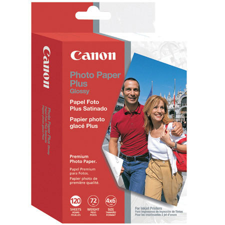 Canon Photo Plus Glossy Borderless Inkjet Paper, 4" x 6", 120 Sheets image