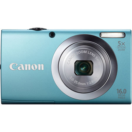 Canon PowerShot A2400 IS Digital Camera, 16.0 Megapixels, 5x Optical Zoom with 28mm Wide Angle, Optical Image Stabilizer, 720p HD Video, Blue