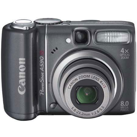 Canon Powershot A590 IS "REFURBISHED" Digital Camera, 8.0 Megapixels, 4x Optical Zoom, 4x Digital Zoom, 2.5" LCD Display image