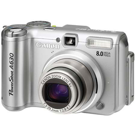 Canon Powershot A630 Digital Camera Kit 8.0 Megapixel, 4x Optical, 4x Digital Zoom, 2.5&quot; LCD Screen - Silver Finish image