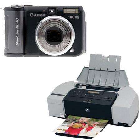 Canon Powershot A640 Digital Camera / Printer Kit with Canon Pixma iP6210D Photo Printer (Camera Color: Silver) image