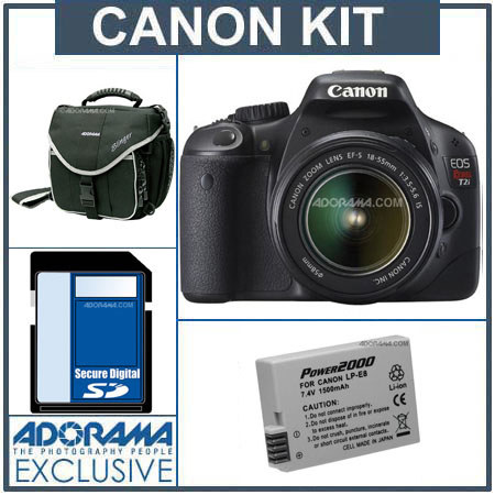 Canon EOS Rebel T2i EF-S Digital SLR Camera Kit.w/18-55MM Lens, Black - Refurbished - with 8GB SD Memory Card, Slinger Camera Bag, Spare LP-E8 Lithium-Ion Rehargeable Battery image