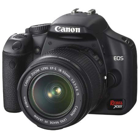 Canon Digital Rebel XSi SLR Camera Body Kit - Black - with EF-S 18-55mm f/3.5-5.6 Image Stabilizer Lens - Refurbished image