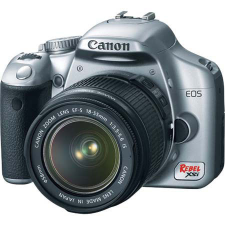 Canon Digital Rebel XSi SLR Camera Body Kit, 12.2 Megapixels, Chrome with EF-S 18-55mm f/3.5-5.6 Image Stabilizer Lens image