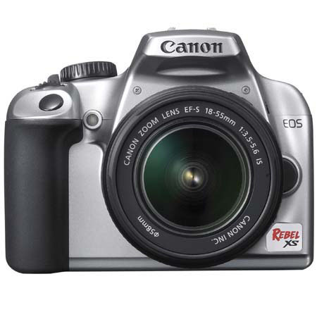 Canon EOS Rebel XS Digital SLR Camera, 10.1 Megapixel, 2.5-inch LCD Monitor with EFS 18-55mm IS Lens - Silver image