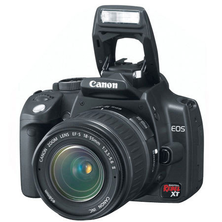 Canon Digital Rebel XT SLR Camera Body Kit, Black Finish with EFS 18-55mm f/3.5-5.6 Lens - U.S.A. Warranty image