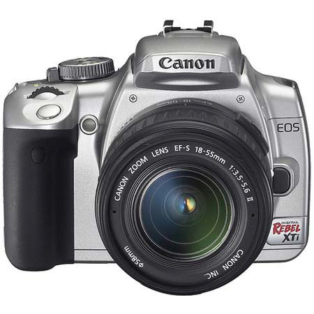 Canon Digital Rebel XTi SLR 10.1MB Camera Body Kit, Chrome Finish with EFS 18-55mm f/3.5-5.6 Zoom Lens - U.S.A. Warranty image