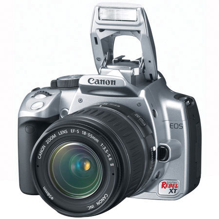 Canon Digital Rebel XT SLR Camera Body Kit, Chrome Finish with EFS 18-55mm f/3.5-5.6 Lens - U.S.A. Warranty image