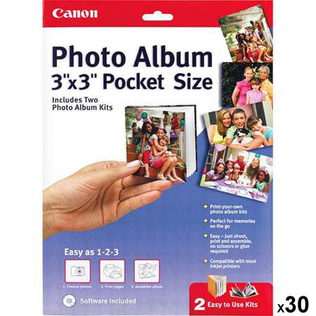Canon 3x3" Pocket Size Inkjet Photo Album with Software - Set of 30