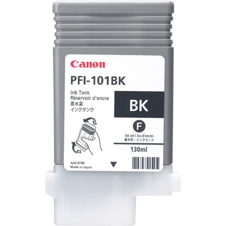 Canon PFI-101BK Black Ink Tank for the imagePROGRAF iPF5000 Inkjet Printer, 130 ml.