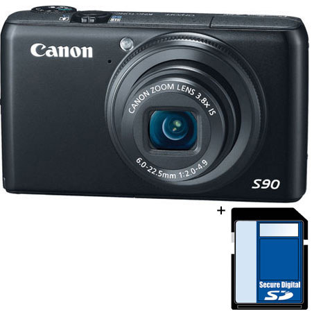 Canon PowerShot S90 IS, Digital Camera Kit, with 4GB SD Memory Card, Camera Case image