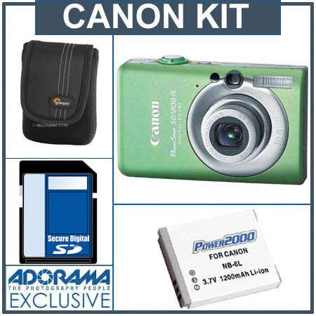 Canon Powershot SD1200 IS Digital Elph Camera Kit, - Light Gray - Refurbished - with 4GB SD Memory Card, Camera Case, Spare NB-6L Type Lithium-ion Battery image