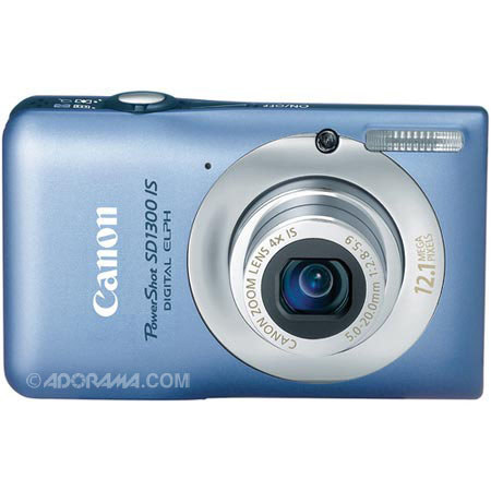 Canon Powershot SD1300IS Digital Elph Camera, Blue - Refurbished image