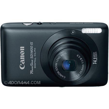 Canon PowerShot SD1400 IS Digital ELPH Camera with 14.1 Megapixel, 4x Optical Zoom, 2.7" TFT Color LCD Display, HD720P - Black, with U.S.A. Warranty image