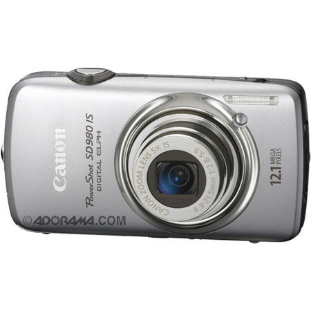 Canon PowerShot SD980 IS Compact Digital ELPH Camera, Silver - Refurbished image