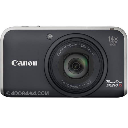 Canon PowerShot SX210 IS Digital Camera with 14.1 Megapixel, HD720p, Dynamic IS, Miniture Effect, Smart Suffle - Black - U.S.A. Warranty image