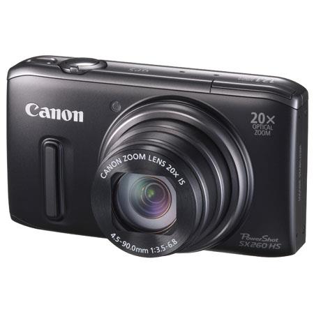 Canon PowerShot SX260 HS Digital Camera, 12.1 Megapixel, 25mm Wide-Angle Lens, 1/2.3
