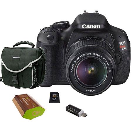Canon EOS Rebel T3i DSLR Camera/ Lens Kit, with EF-S 18-55mm f/3.5-5.6 IS II Lens, 8GB SD Memory Card, Camera Bag, Spare LP-E8 Lithium-Ion Rehargeable Battery, USB 2.0 SD Card Reader