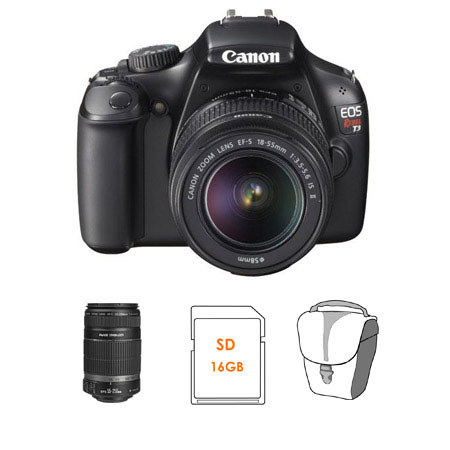 Canon EOS Rebel T3 Digital SLR Camera W/2 Lens Kit - Canon EF-S 18-55mm IS II Lens, EF-S 55-250mm f/4-5.6 IS Lens, Includes Complimentary Gifts