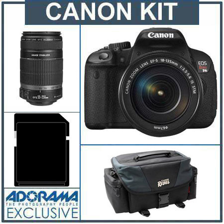Canon EOS Rebel T4i Digital SLR Camera Kit with EF-S 18-135mm f/3.5-5.6 IS STM Lens - U.S.A. - Bundle - with Canon EF-S 55-250mm f/4-5.6 IS Lens, USA
