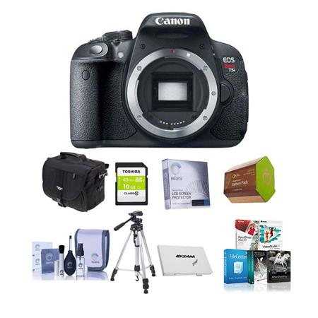 Canon EOS Rebel T5i Digital SLR Camera Body - Bundle - with 16GB SDHC Memory Card, Camera Carrying Case, Newleaf 3 Year Warranty, Lens Cleaning Kit, Sunpack Flexpod Pro Gripper, Memory Wallet