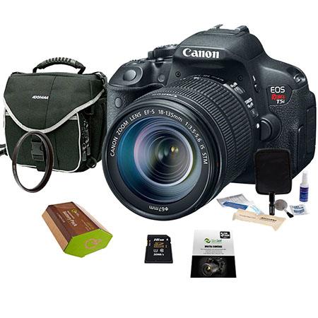 Canon EOS Rebel T5i Digital SLR Camera with EF-S 18-135mm f/3.5-5.6 IS STM Lens - Bundle - with 16GB SDHC Memory Card, Camera Carrying Case, New Leaf 3 Year Warranty, Spare Battery, Lens Cleaning Kit, Pro-optic 67mm UV Filter