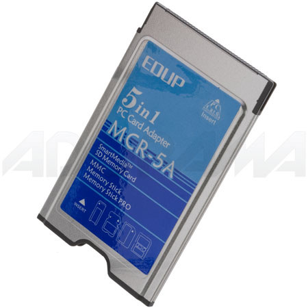 ador 5 in 1 PCMCIA PC Card II Adapter Converts SD Card, SmartMedia, MultiMedia Card, Memory Stick or Memory Stick PRO (duo with an adapter)card to PC image
