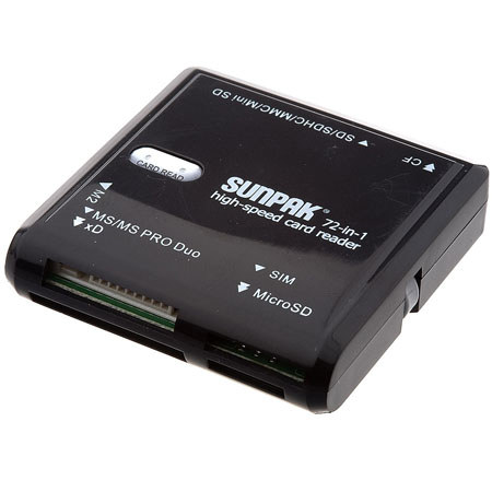 Sunpak 72-in-1 High Speed Card Reader - Universal USB 2.0 Card Reader including SIM