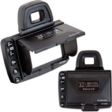 Delkin Professional Pop-up Shade &amp; Protective Cover for Nikon D-300 LCD Screen, Snap-On image