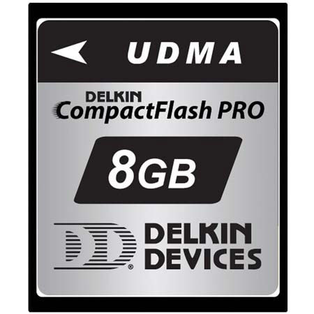 Delkin 8 GB Pro UDMA Compact Flash Memory Card, 350x. image