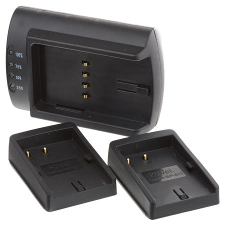 Delkin Dual Universal Multivoltage Charger Package with US Plug, Car Adapter &amp; 2 Canon BP-511 Charging Plates image