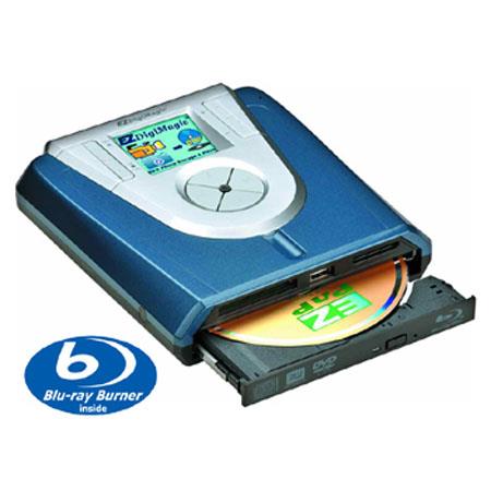 EZDigiMagic DM220-BD Hi-speed Portable Photo and Video Backup Blu-ray/DVD/CD Burner with Viewer, Direct USB/Memory Card Recording, iPhone, iPad Compatible