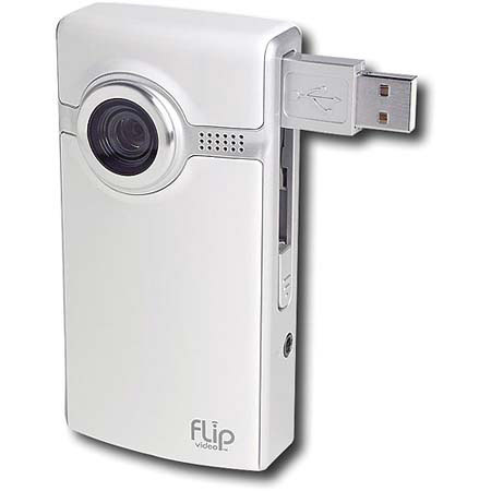Pure Digital Technologies Ultra Series Flip Video F260W,-REFURBISHED- 60 Minute Mini Camcorder with USB Connector, White image