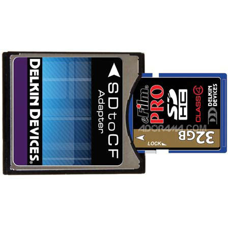Delkin Secure Digital to Compact Flash Memory Card Adapter image
