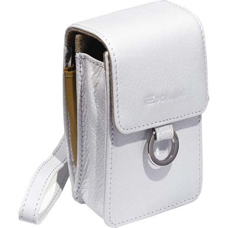 Casio EX-Case30 Fashion Series White Leather Pouch Style Case for All Exilim V7, S and Z Series Cameras image